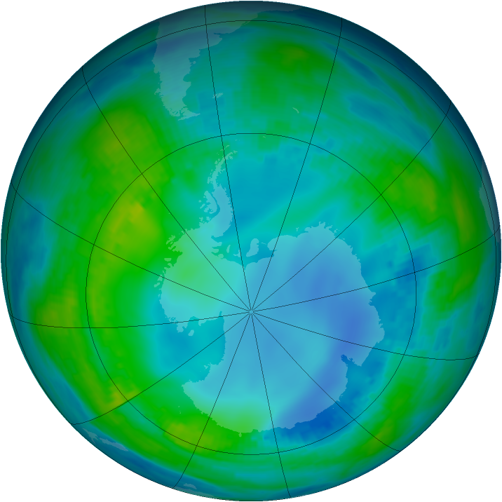 Antarctic ozone map for 17 May 1988
